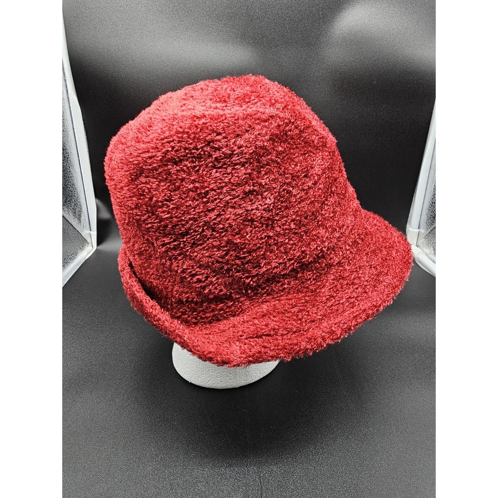 Accessories Red‎ Fuzzy Bucket Hat One Size Y2K Style